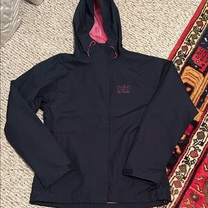 Helly Hansen rain jacket shell navy pink XS